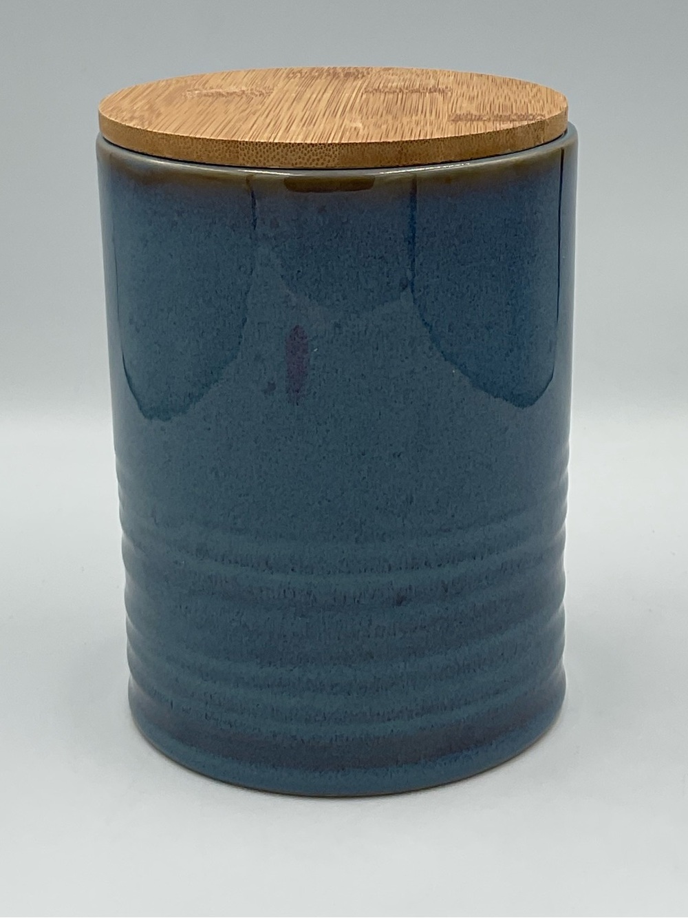 At Home Blue Speckled Stoneware Kitchen Canister with Lid